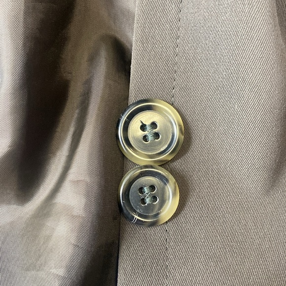 Gallery petite muted grey color car coat button front pockets - Picture 11 of 15